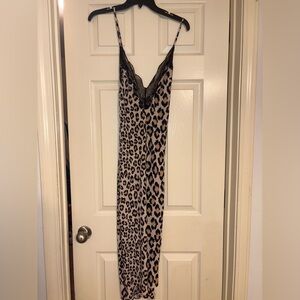 Victoria's Secret Long Brown and Black Leopard Slip